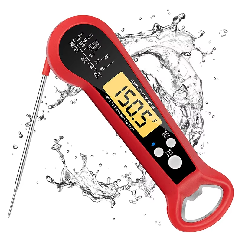 Instant Read Thermometer - LMETJMA デジタル肉温度計インスタント読み取り肉温度計デジタルプローブ付き食品温度計調理グリル用 JT-124