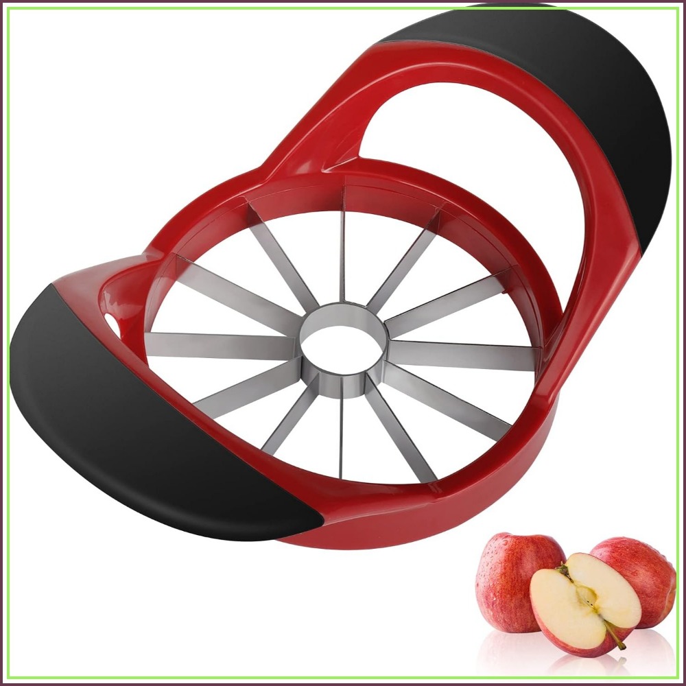 Apple Corer Slicer - 4.72インチのアップルスライサー＆コアラー、ステンレス製、12枚刃、滑り止めハンドル、食器洗い機対応