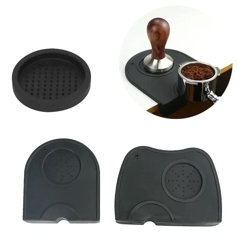 Kitchen Gadgets Ninja - コーヒーパウダーパッド滑り止めシリコンタンピングステーションエスプレッソマット家庭用カフェバリスタツールブラックアクセサリーキッチン用品