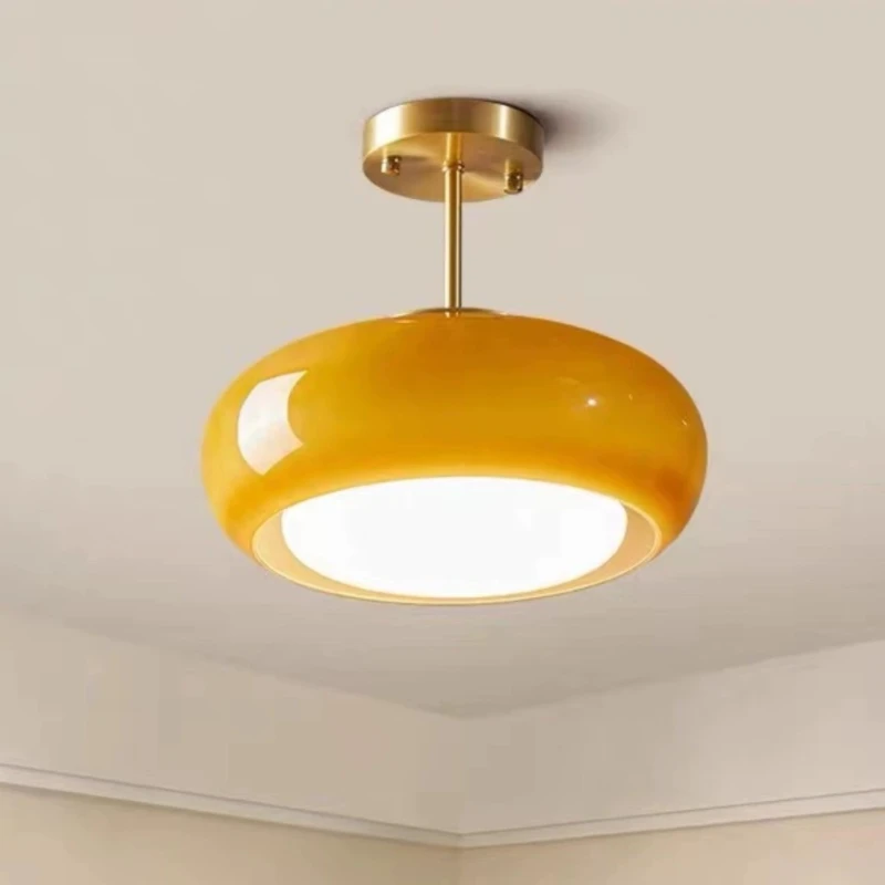 Kitchen Gadgets Gold - 控えめなヴィンテージガラス天井シャンデリアバルコニー寝室研究ランプ部屋用 Led ライト屋内キッチン家電装飾