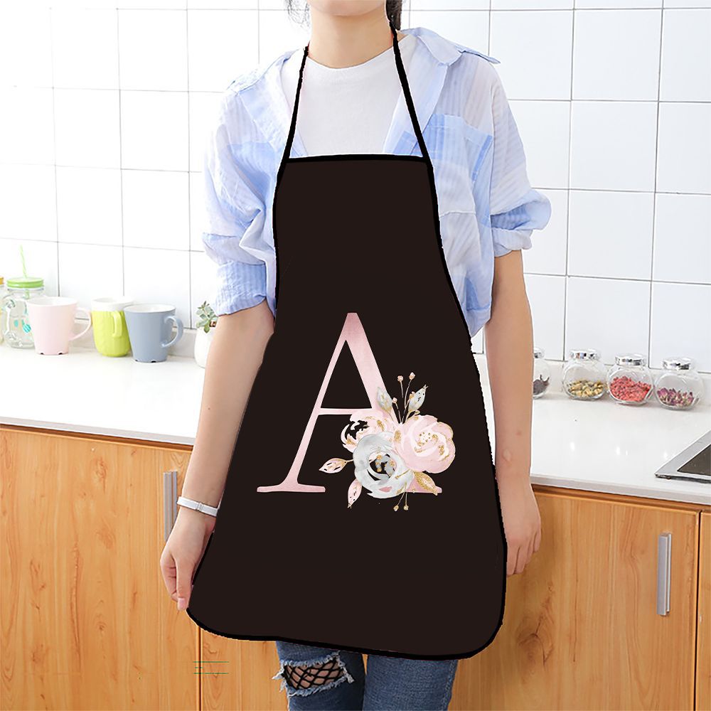Kitchen Gadgets Trending - カスタムレタープリントエプロン 花柄、女性と男性のためのファッショナブルなキッチンウェア、料理人へのユニークなギフト
