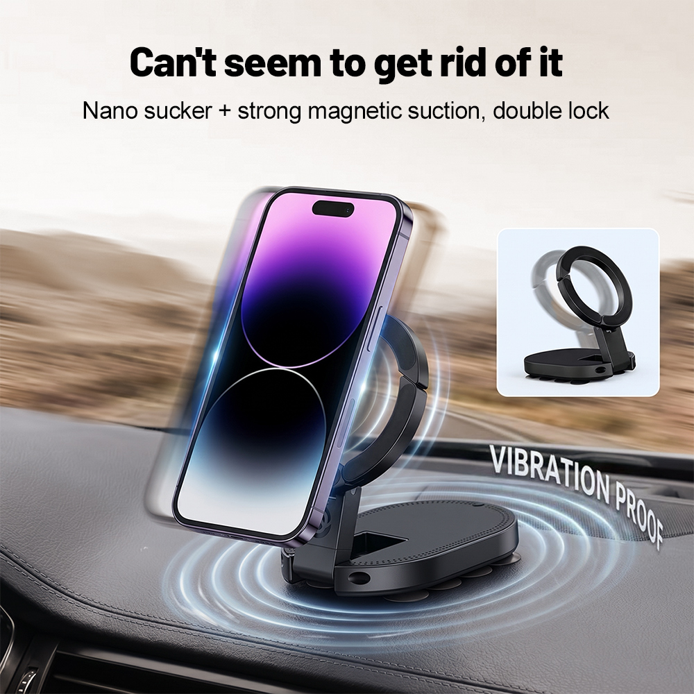 Kitchen Gadgets Dropshipping - 360 ° 回転式3-in-1吸盤式マグネット携帯ホルダー 多角度調整可能 折りたたみ式マグネット携帯スタンド デスクトップブラケット