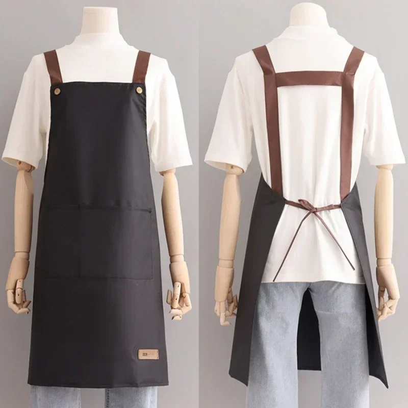 Kitchen Gadgets Trending - 白/黒防水耐油キッチンエプロン大人の調理作業服家庭用ファッション汚れ防止アクセサリー