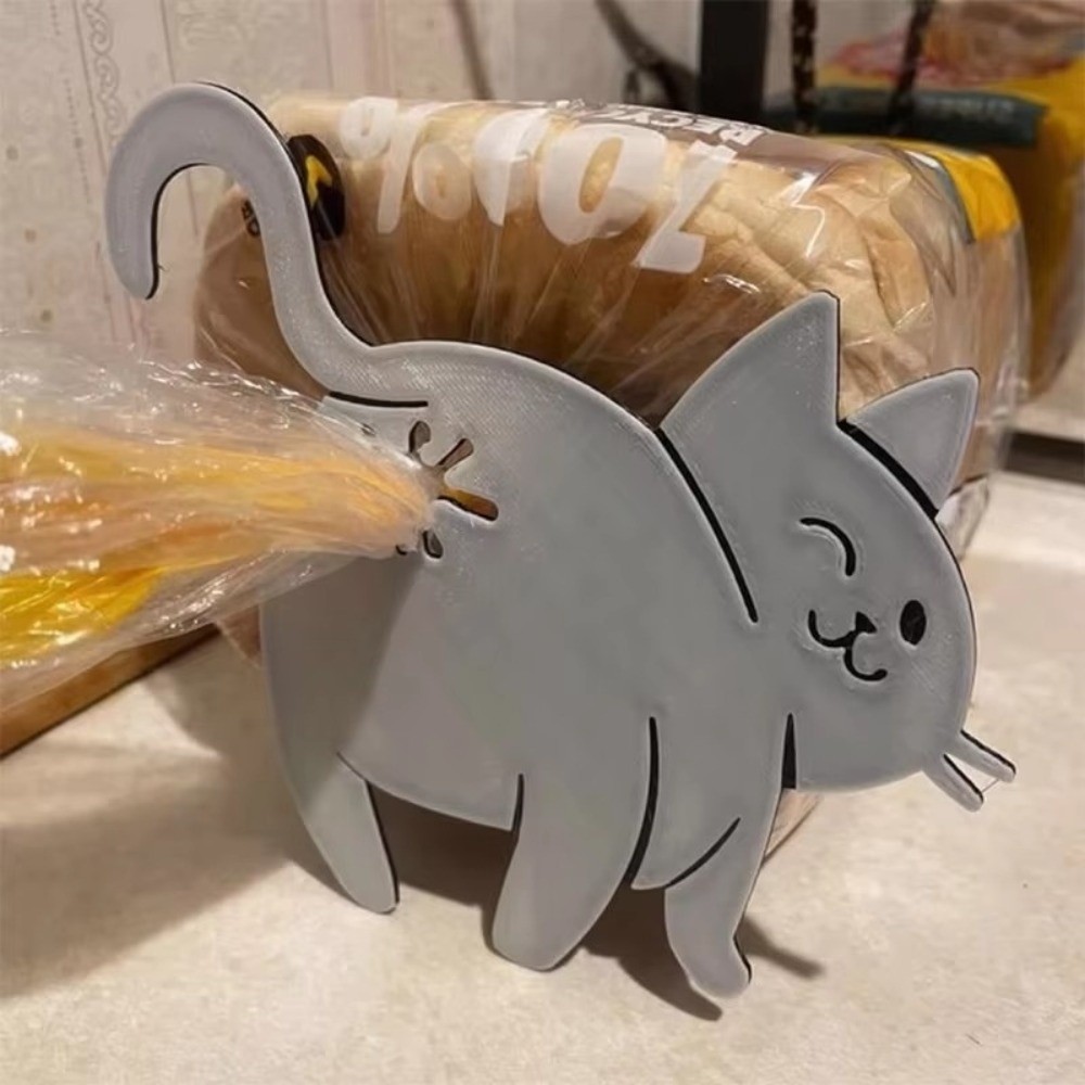 Kitchen Gadgets Novelty - 可愛い3Dプリントパン袋クリップ猫のお尻キッチンガジェットスナック袋シーリングクリップ猫好きのための斬新な食品保存袋クリップ