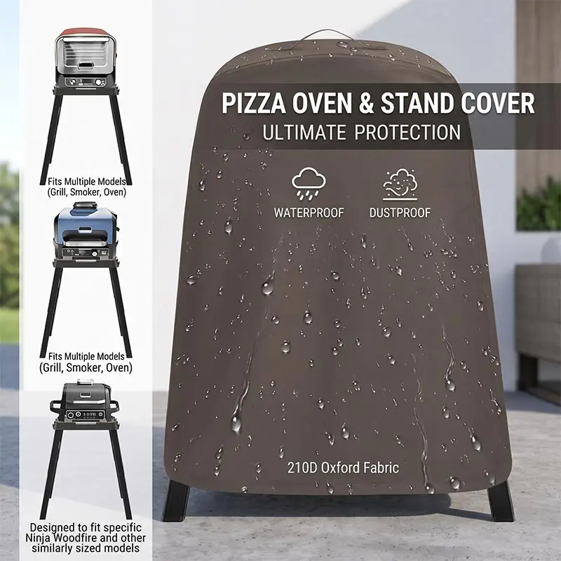 Kitchen Gadgets Ninja - 屋外用210Dオックスフォード布製ニンジャピザオーブンスタンドカバー、薪バーベキューブラケットカバー、防水グリル保護カバー