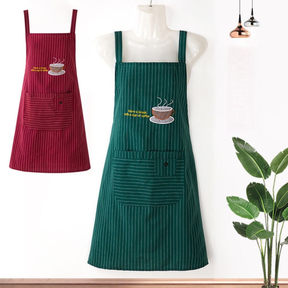 Kitchen Gadgets Trending - 女性用ノースリーブキッチンエプロン,コットン,ストライプ,ファッショナブル,シンプル,防水