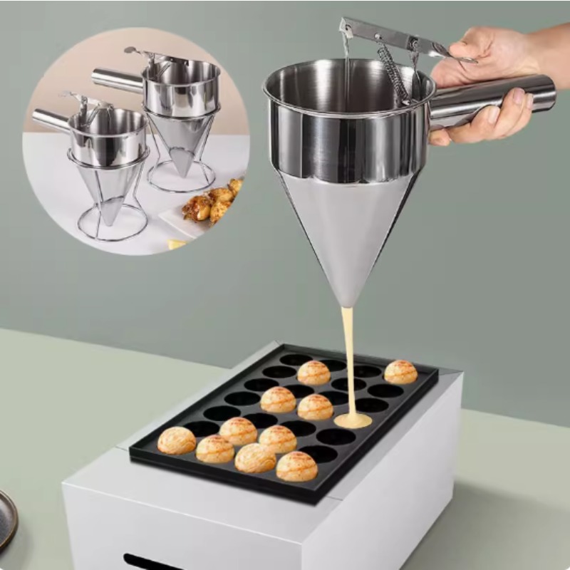 Kitchen Gadgets Ninja - 600/1200MLステンレス製液体漏斗ディスペンサー、タコボールツール、ハンドルとブラケット付き調理キッチンアクセサリー