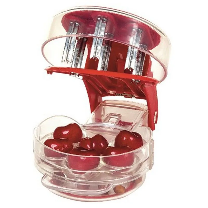 Kitchen Gadgets Novelty - 6穴チェリーコアラー（容器付き）キッチンガジェット、斬新なスーパーチェリーピッター種抜き器 - 使いやすい種取りツール