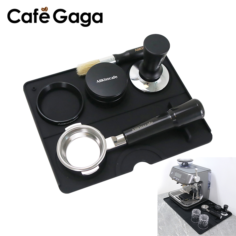 Kitchen Gadgets Ninja - コーヒータンパーマットエスプレッソポルタフィルターステーションシリコーンバーマシンパッドゴムアンチスリップバーキッチンバリスタツールアクセサリー