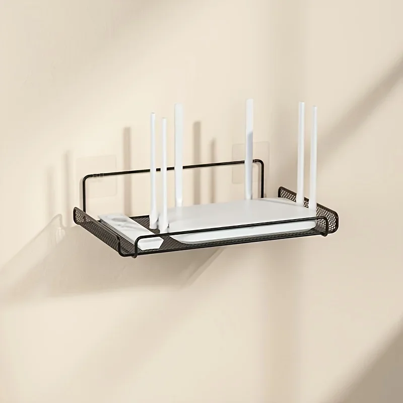 Kitchen Gadgets Website - ステンレス製ルーターシェルフ 穴あけ不要 WiFi 壁掛けルーター収納オーガナイザー ホーム バスルーム