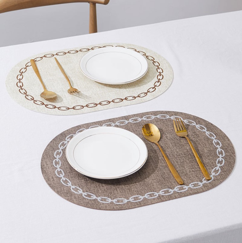 楕円形の革製テーブルシート,高級キッチンマット,クリームテー - Kitchen Gadgets Luxury のレビューと価格