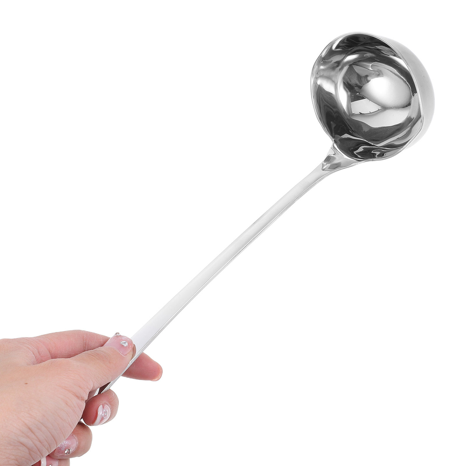 ダブルスパウトステンレス製レードル、ロングハンドルスープスプ - Kitchen Gadgets Gold のレビューと価格