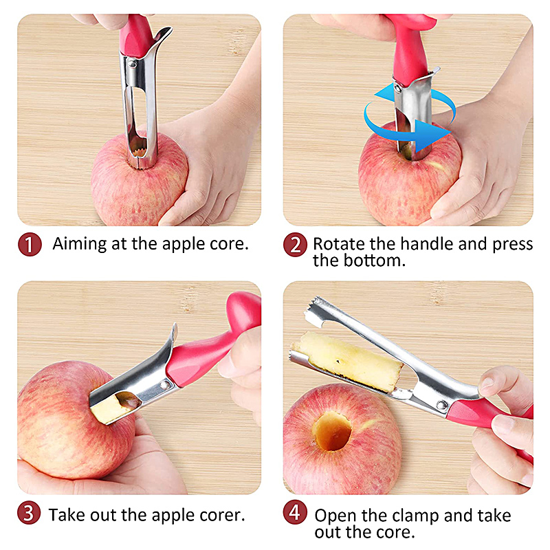 プレミアムアップルコアラー ステンレス鋼製 リンゴ・洋梨芯抜 - Apple Corer Slicer のレビューと価格