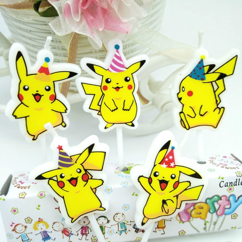5 ピース/ロットポケモン誕生日ケーキキャンドル子供漫画ピカ - Kitchen Gadgets Website のレビューと価格