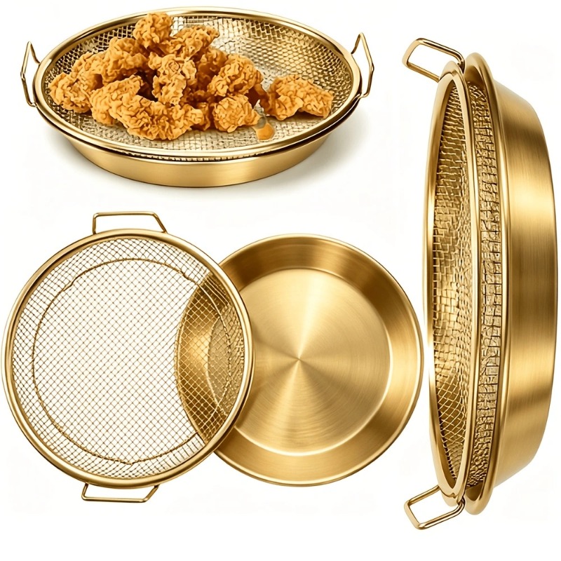 ゴールド製ヘビーデューティーディープフライヤーラックトレイメ - Kitchen Gadgets Gold のレビューと価格