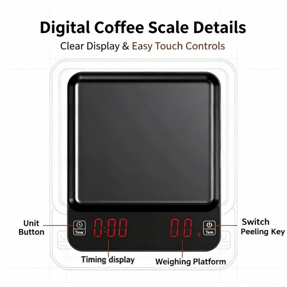 3kg/0.1g高精度デジタルコーヒースケール、LEDポータ - Digital Kitchen Scale のレビューと価格