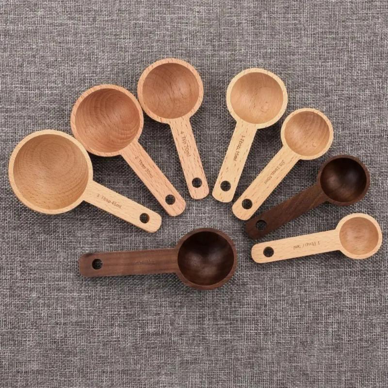 木製計量スプーン 7.5-45ML ポータブル ブナ材/クル - Kitchen Gadgets Gifts のレビューと価格