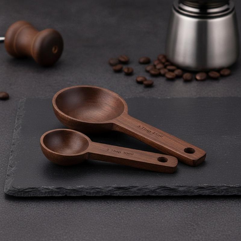 木製計量スプーン 7.5-45ML ポータブル ブナ材/クル - Kitchen Gadgets Gifts のレビューと価格