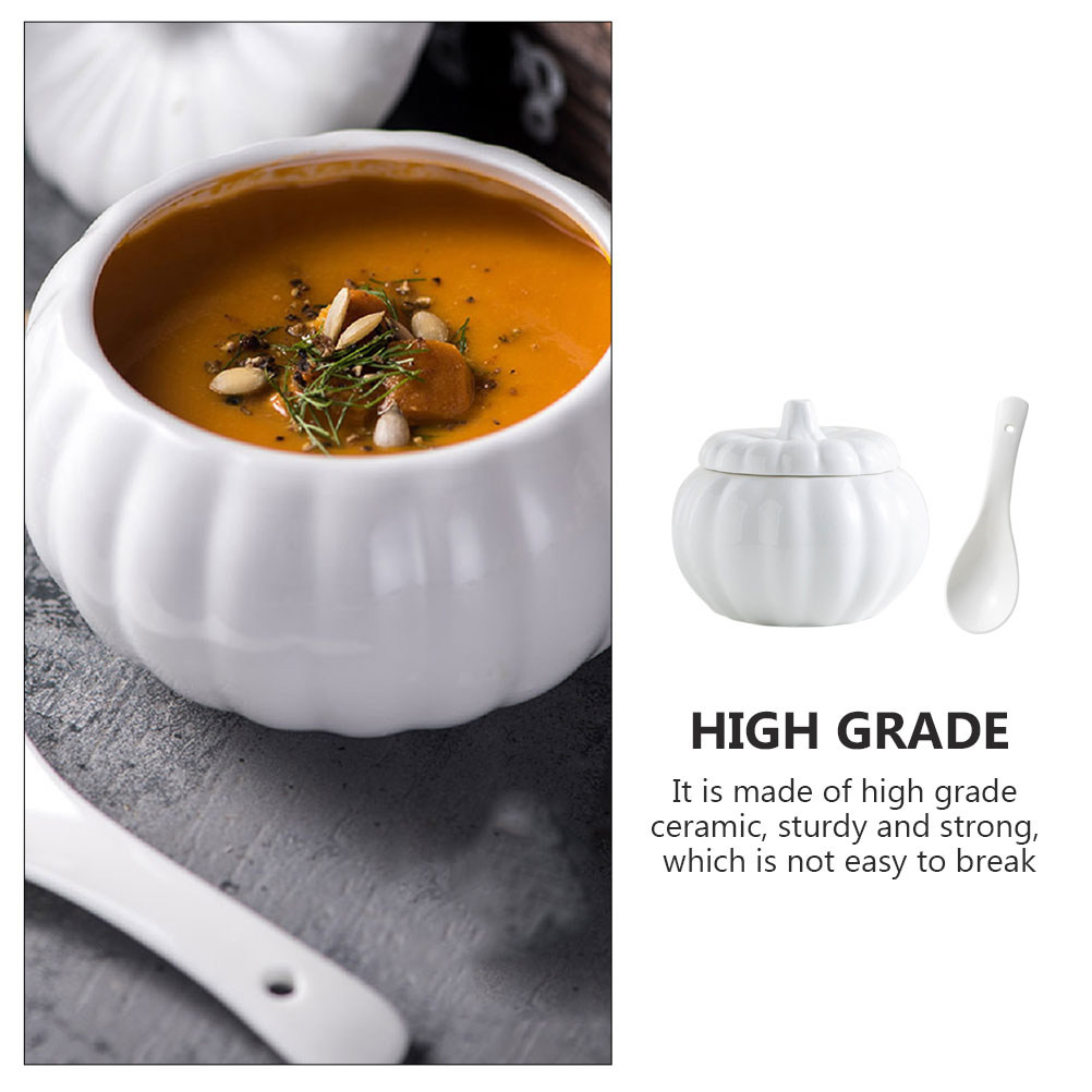 蓋付きカボチャ型セラミックシチューボウル1セット、蒸し料理、 - Kitchen Gadgets Gold のレビューと価格
