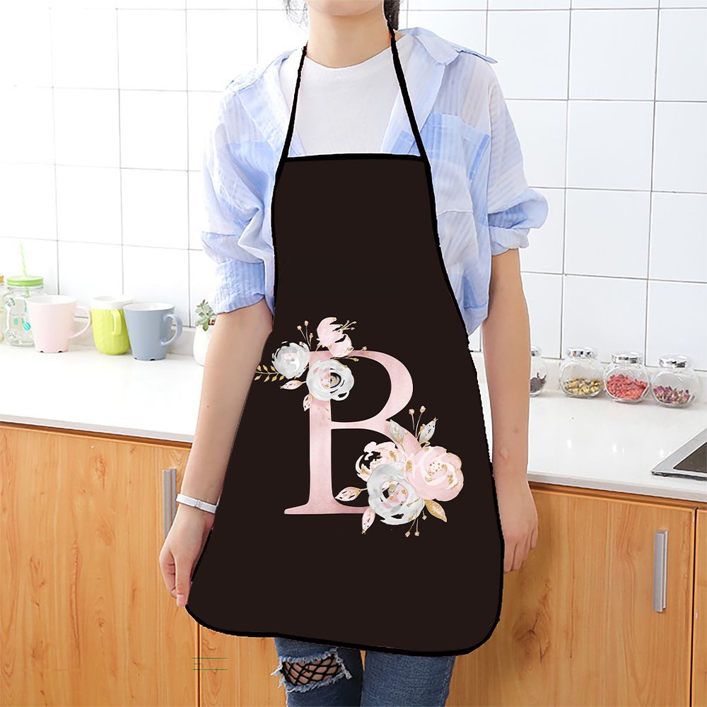 カスタムレタープリントエプロン 花柄、女性と男性のためのファ - Kitchen Gadgets Trending のレビューと価格