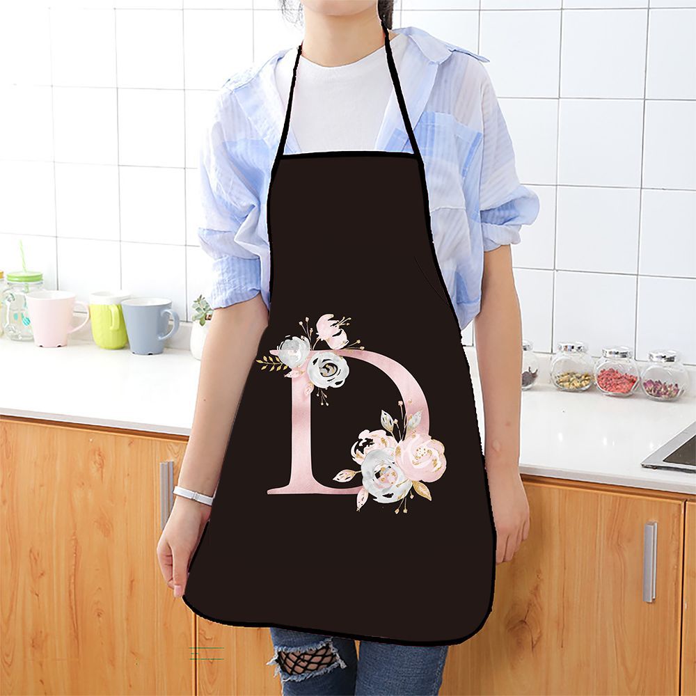 カスタムレタープリントエプロン 花柄、女性と男性のためのファ - Kitchen Gadgets Trending のレビューと価格
