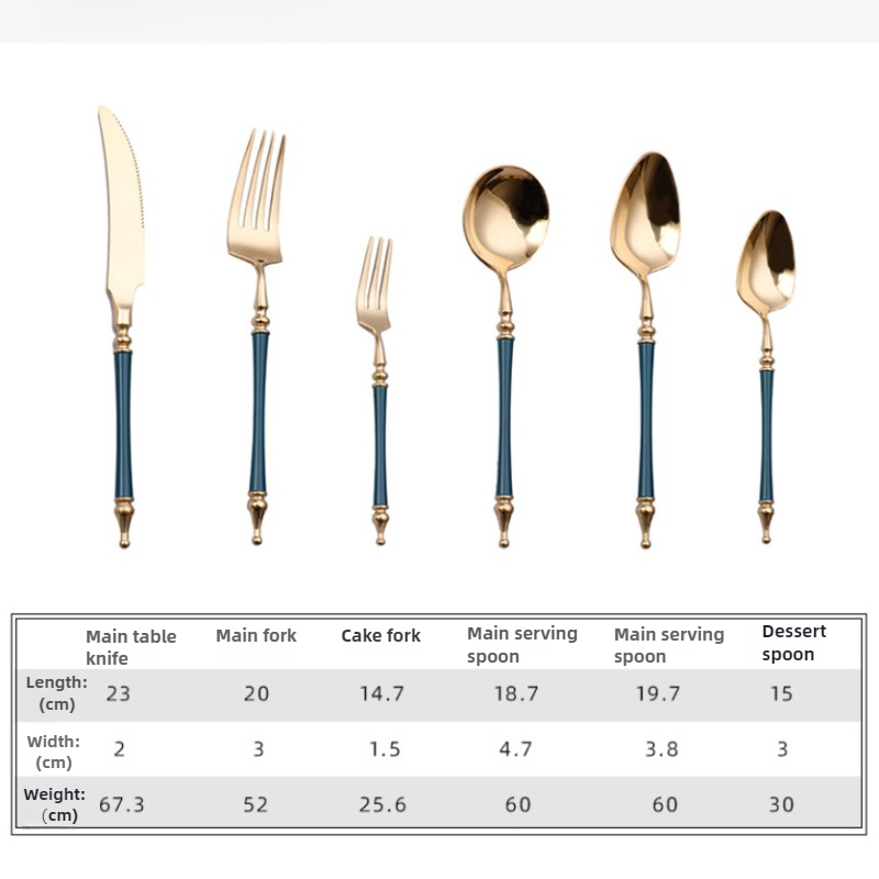 高級ウエスタンゴールド食器セットステンレス鋼ナイフフォークテ - Kitchen Gadgets Luxury のレビューと価格