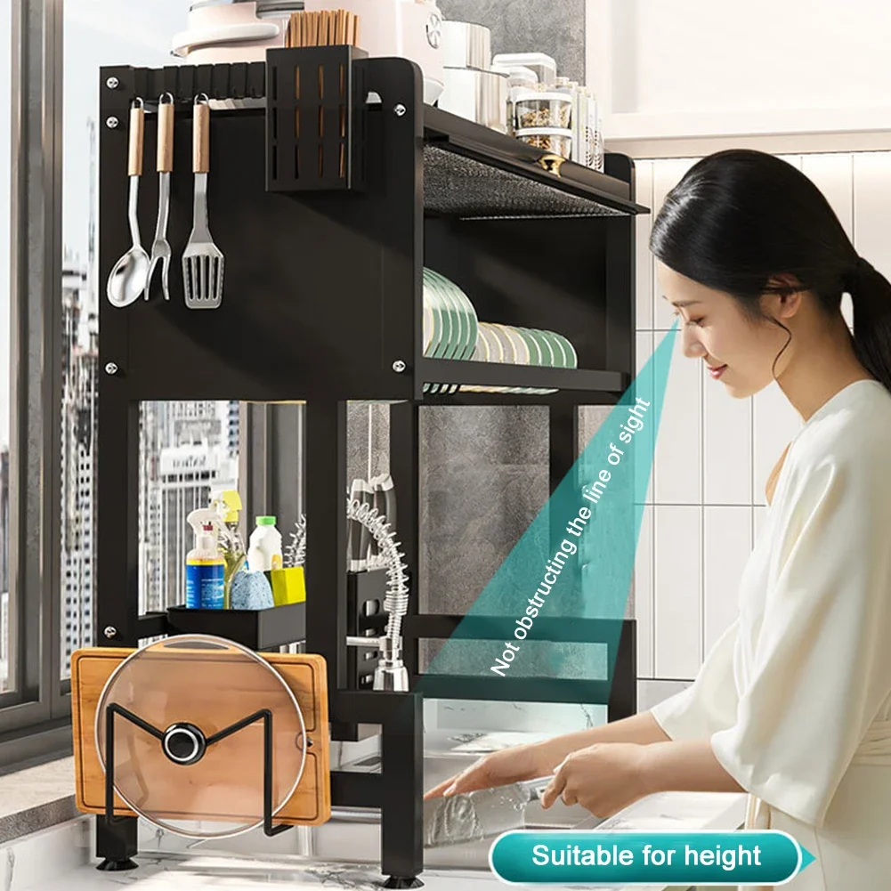 キッチン収納キャビネット シンク上スチール製食器乾燥ラック  - Kitchen Gadgets Rack のレビューと価格