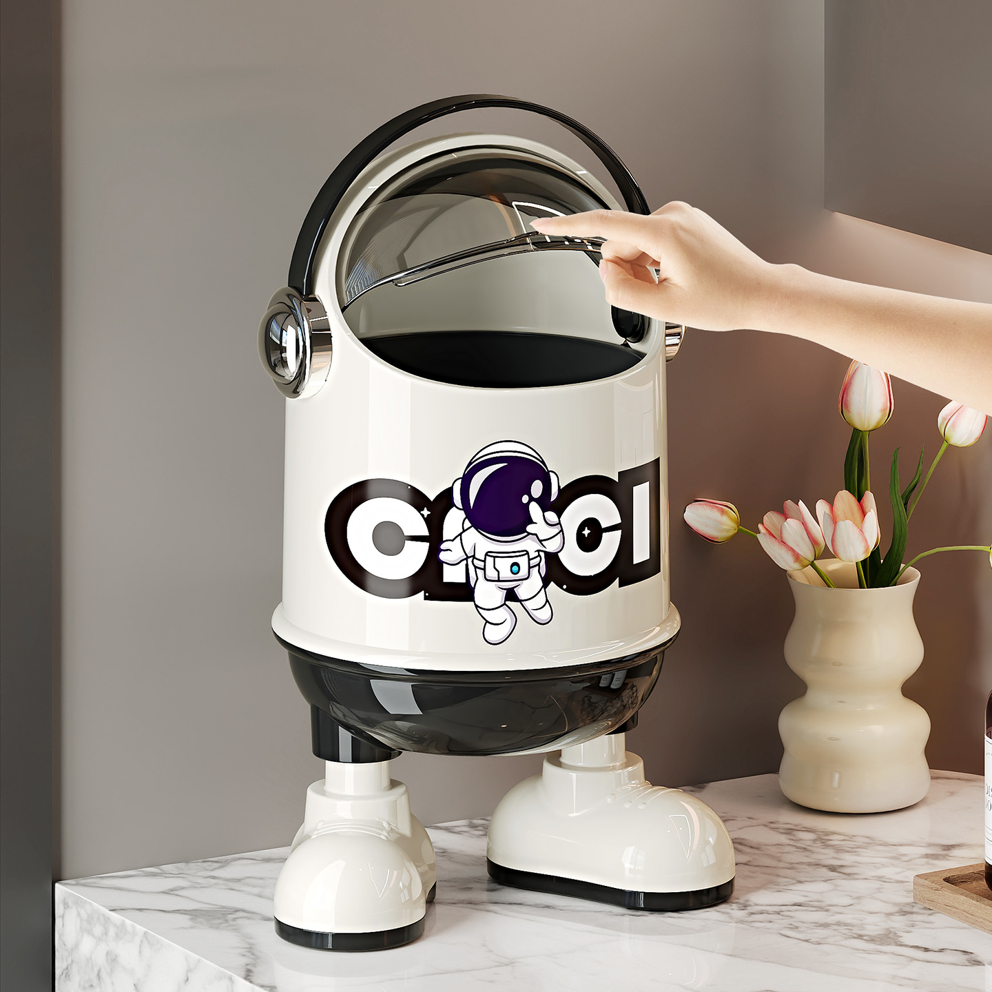 大型スペースゴミ箱 クリエイティブな家庭用リビングルーム ラ - Kitchen Gadgets Luxury のレビューと価格