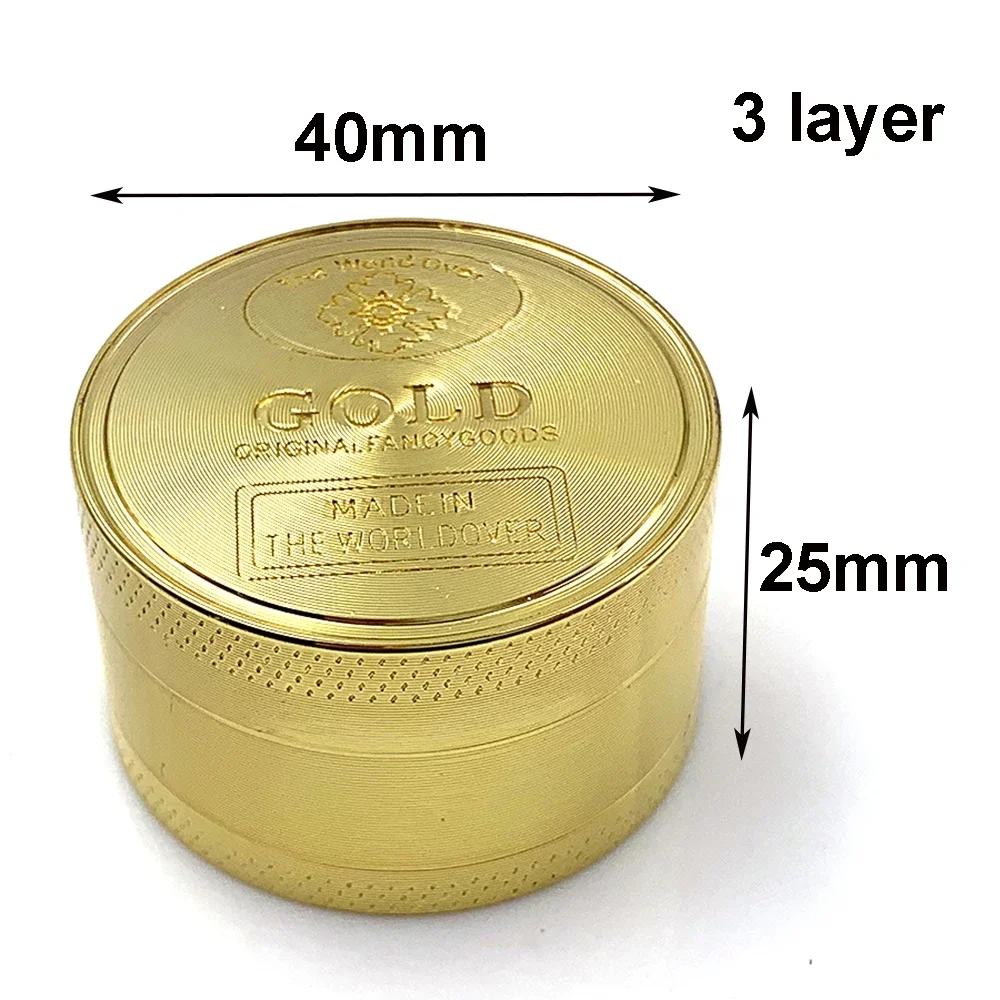 ハーブグラインダー 3/4 部品亜鉛合金 40 ミリメートル - Kitchen Gadgets Gold のレビューと価格