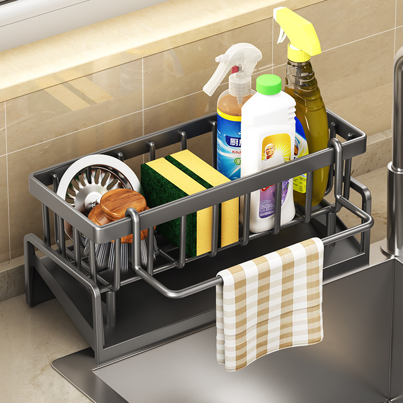 キッチンシンク排水ラックオーガナイザー プラスチック製 自動 - Kitchen Gadgets Gifts のレビューと価格