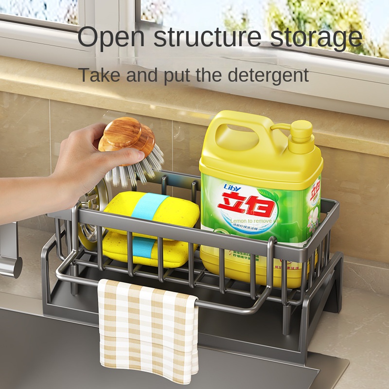 キッチンシンク排水ラックオーガナイザー プラスチック製 自動 - Kitchen Gadgets Gifts のレビューと価格