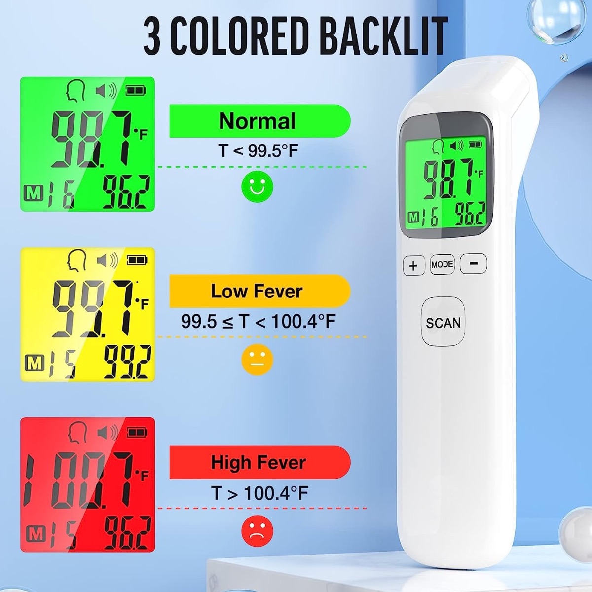 大人と子供用の体温計、非接触式額体温計、発熱警告、即時正確な - Instant Read Thermometer のレビューと価格