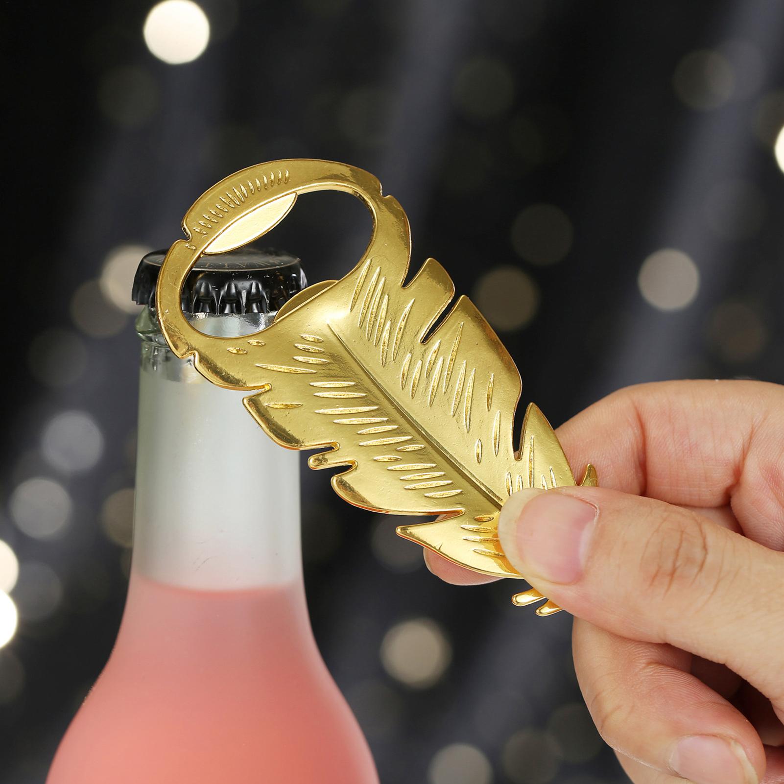 ビールボトルオープナー ゴールドフェザーシェイプキャップリム - Kitchen Gadgets Dropshipping のレビューと価格