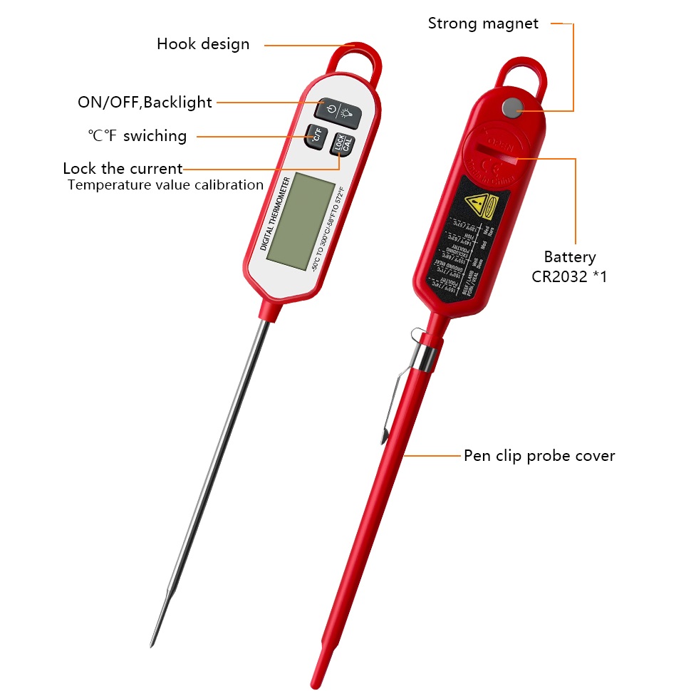 デジタル肉用温度計、インスタント読み取りバックライトディスプ - Instant Read Thermometer のレビューと価格