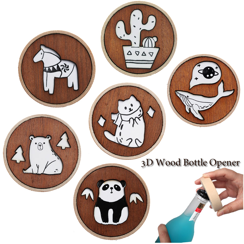 3D木製ビールオープナー,クリエイティブな装飾,キッチン,バ - Kitchen Gadgets Dropshipping のレビューと価格