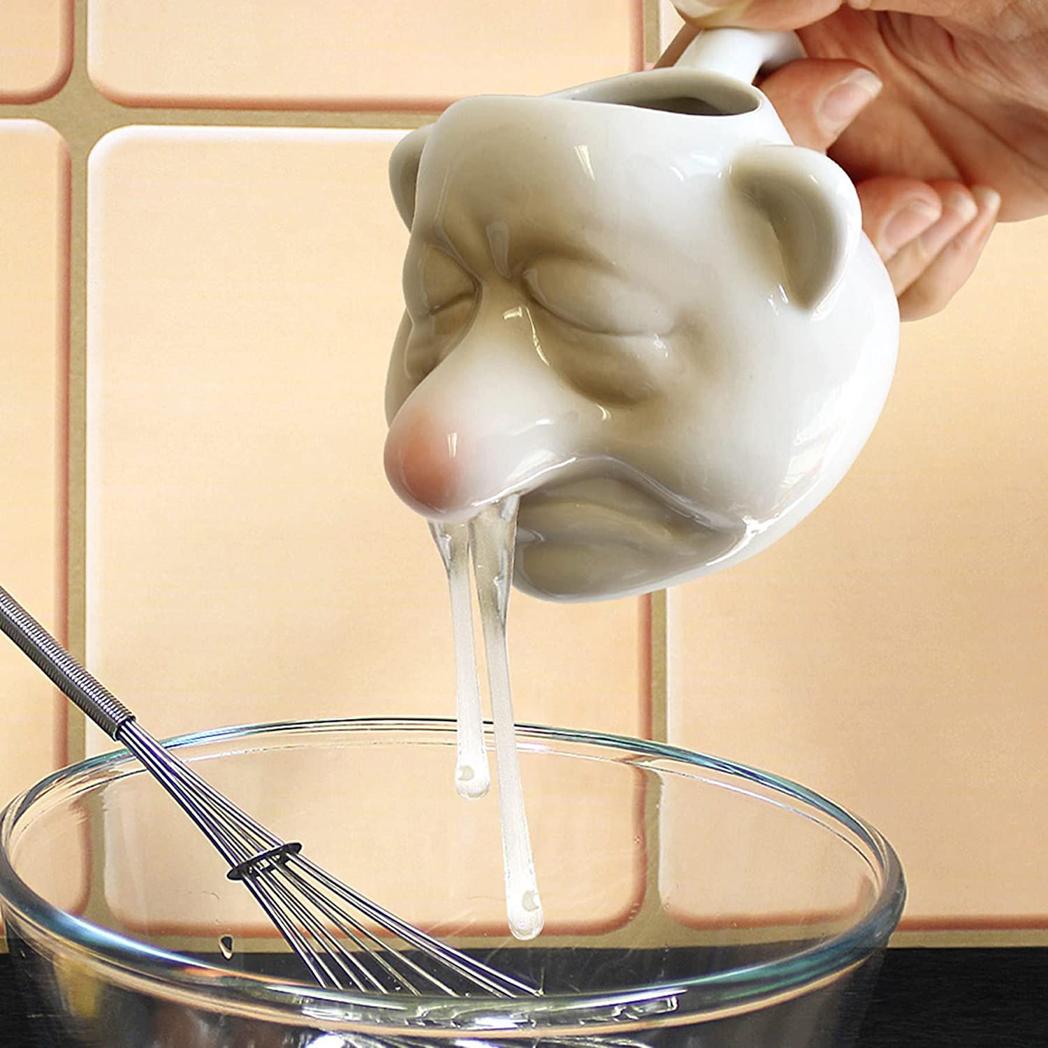 面白いセラミック製卵セパレーター、大きな鼻のドワーフ型卵白卵 - Kitchen Gadgets Novelty のレビューと価格