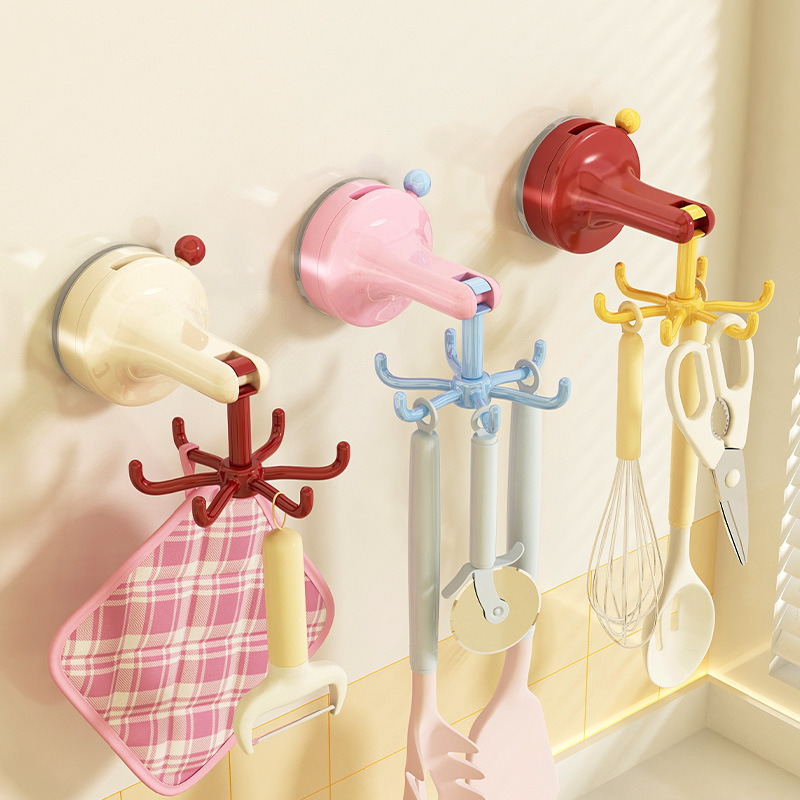 吸盤式回転キッチンフック 穴あけ不要 キャビネット用調理器具 - Kitchen Gadgets Rack のレビューと価格