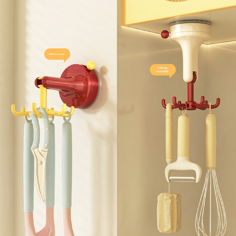 吸盤式回転キッチンフック 穴あけ不要 キャビネット用調理器具 - Kitchen Gadgets Rack のレビューと価格