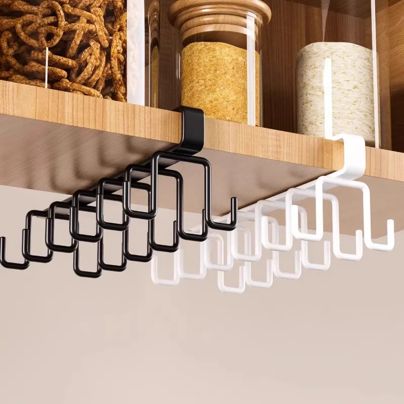 新しい1個穴なしキッチンフックラック、鉄製2列フック吊り下げ - Kitchen Gadgets Rack のレビューと価格
