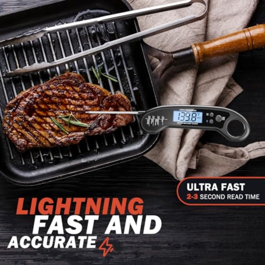 デジタルインスタント読み取り式肉用温度計、グリルや調理用、栓 - Instant Read Thermometer のレビューと価格