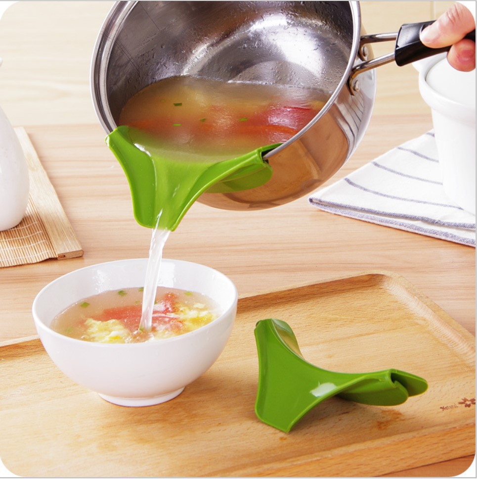 1/2個入り キッチン漏斗、クリエイティブなクリップ式シリコ - Kitchen Gadgets Guide のレビューと価格