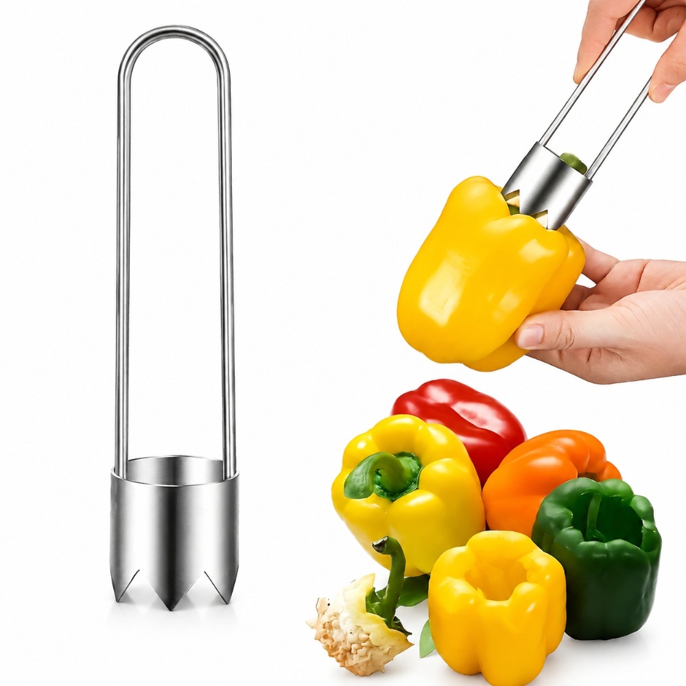 ステンレス製果物野菜芯抜き器、ピーマン種子除去ツール、リンゴ - Kitchen Gadgets Website のレビューと価格