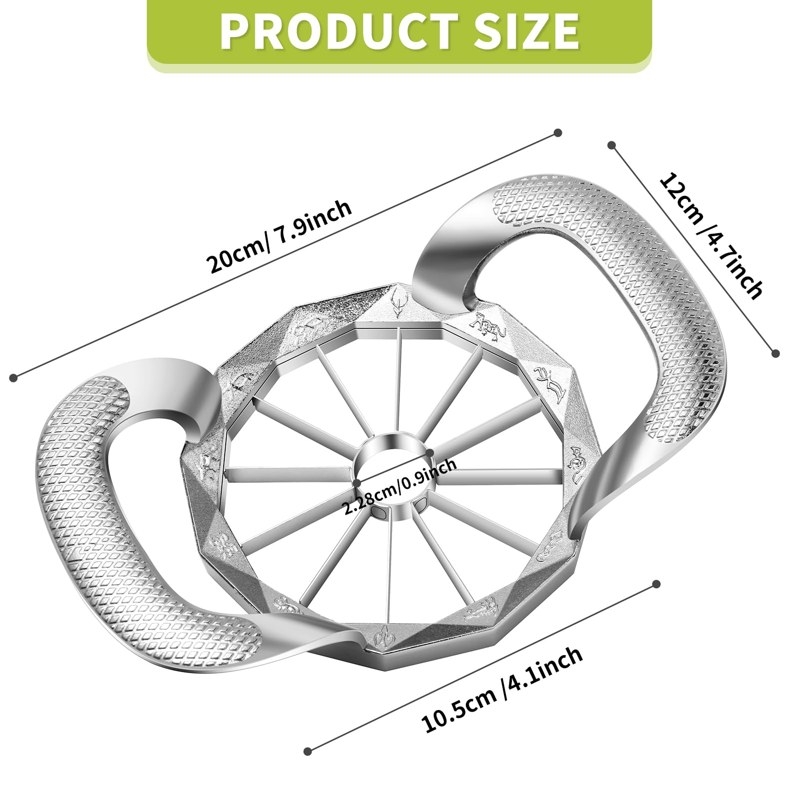 頑丈で鋭い12枚刃ステンレス鋼カッターディバイダーフルーツカ - Apple Corer Slicer のレビューと価格