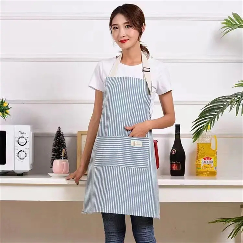 キッチンエプロンファッショナブルなリネンストライプエプロンレ - Kitchen Gadgets Trending のレビューと価格