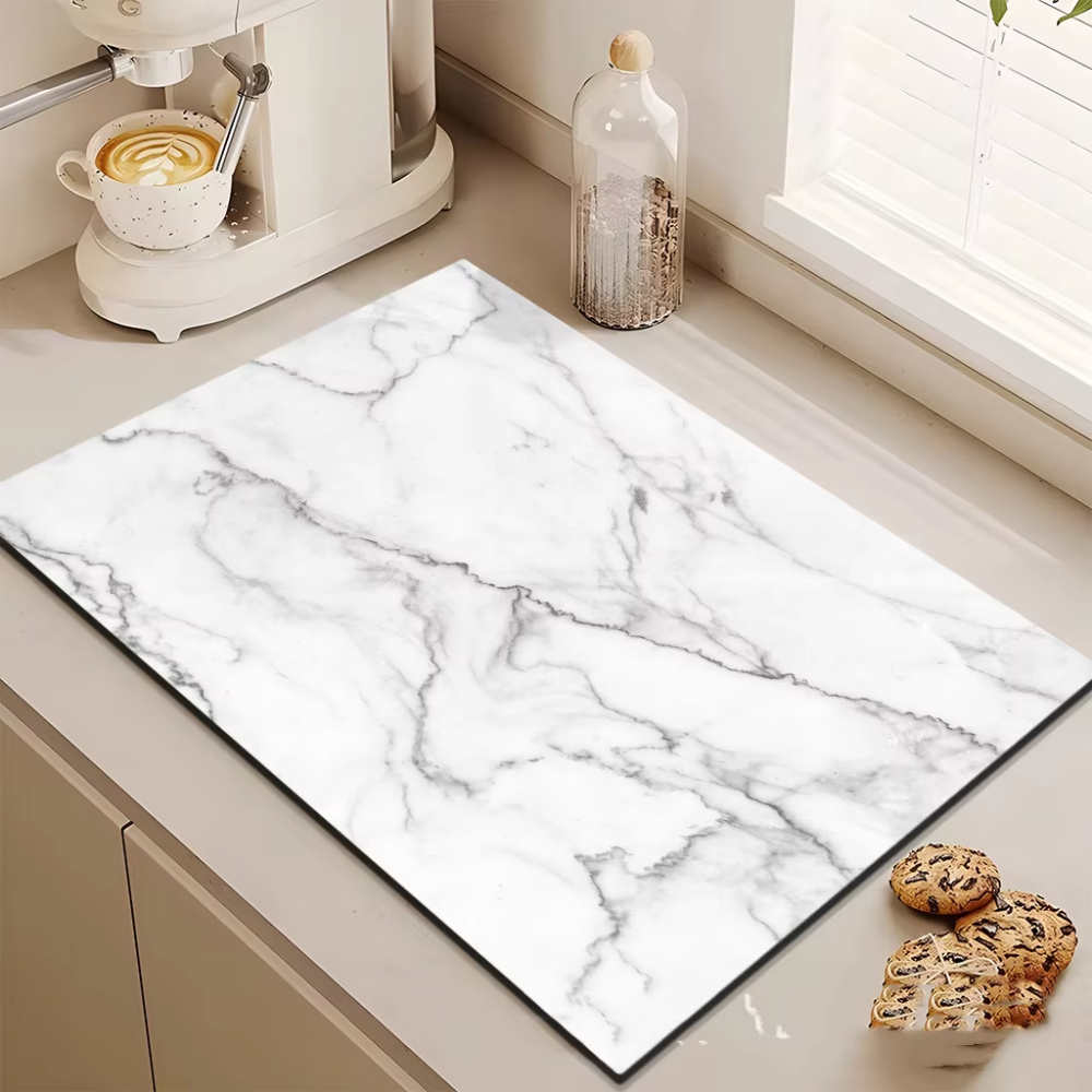 家庭用高級大理石風排水カウンター台珪藻土吸水性滑り止めテーブ - Kitchen Gadgets Luxury のレビューと価格
