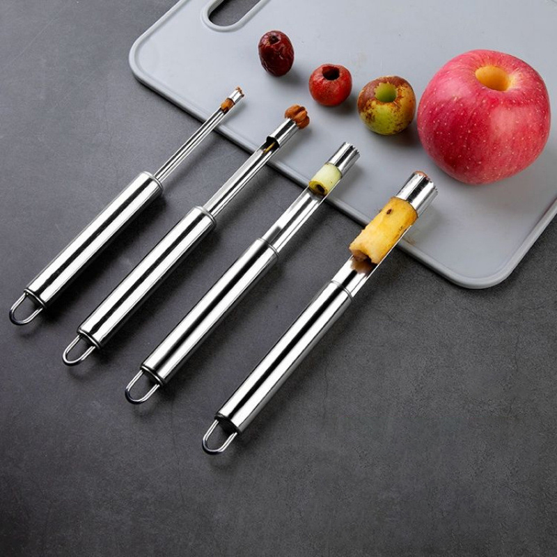 ステンレス鋼フルーツコアラー、リンゴの種取り器、家庭用野菜ツ - Apple Corer Slicer のレビューと価格