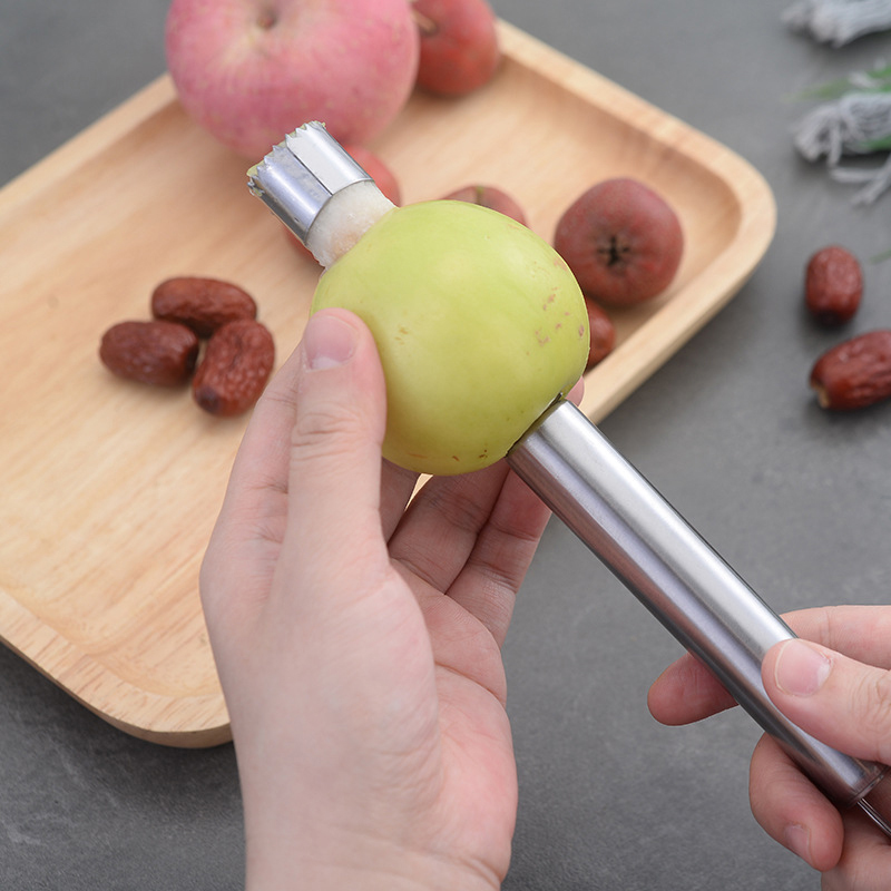ステンレス鋼フルーツコアラー、リンゴの種取り器、家庭用野菜ツ - Apple Corer Slicer のレビューと価格