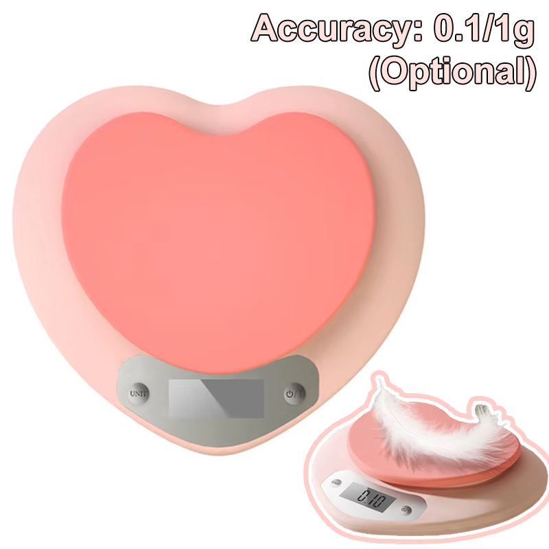 デジタルキッチンスケール ピンク ハート型 ポータブル高精度 - Digital Kitchen Scale のレビューと価格