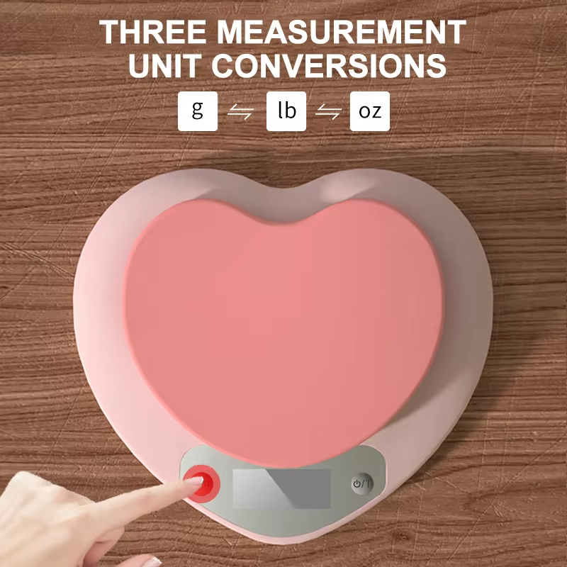 デジタルキッチンスケール ピンク ハート型 ポータブル高精度 - Digital Kitchen Scale のレビューと価格