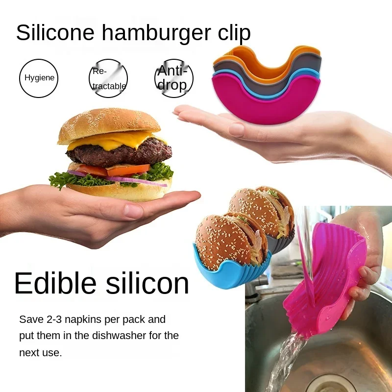 キッチンアクセサリーシリコーンハンバーガーホルダー非接触食品 - Kitchen Gadgets Dropshipping のレビューと価格